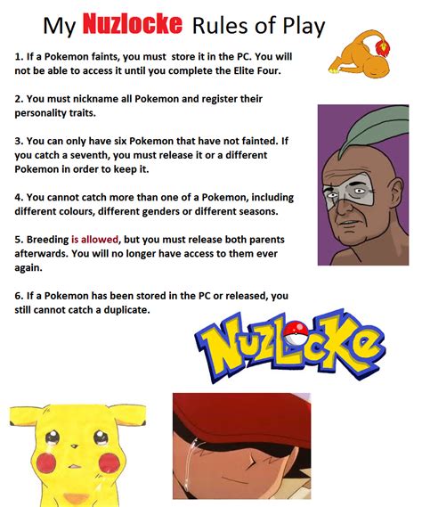 Pokemon Nuzlocke Rules by TheNerdyPony on DeviantArt