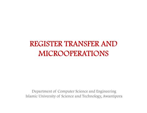 Register Transfer and Microoperations (Computer architecture and ...