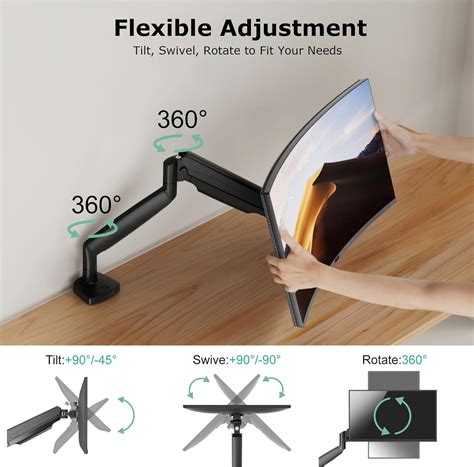 HIPPOFLEX Single Monitor Desk Mount for 13-35 inch Ultrawide India | Ubuy