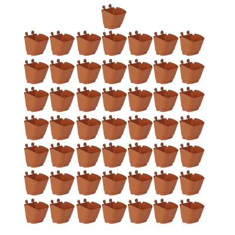 CAPPL Plastic Vertical Garden Wall Hanging Pot, 50 Pcs - Terracotta ...