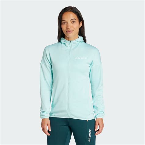 adidas Terrex Xperior Climawarm Light Fleece Hooded Jacket - Turquoise ...
