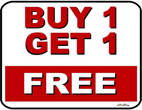 Buy One Get One Free 11.5 inch by 9 inch Laminated Store Sign - Walmart.com