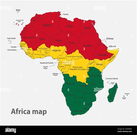 Map of the Africa in the colors of the flag with administrative divisions vector Stock Vector ...