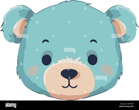 Blue teddy bear toy face illustration Stock Vector Image & Art - Alamy