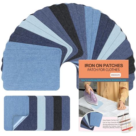 10Pcs Iron Patches, Iron On Patches – 3x4.25 Inch Blue&Black Cotton ...