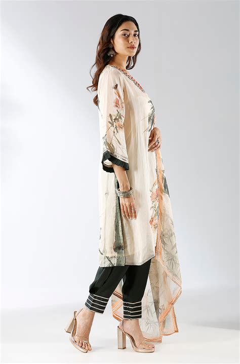 GEET - Organza Three Piece Suit Set - Ishnya