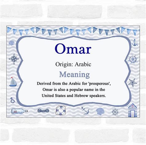 Omar Name Meaning Nautical Certificate - The Card Zoo