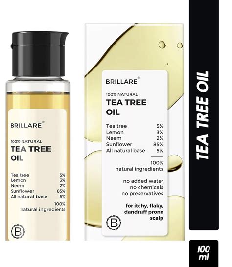 Buy Brillare Tea Tree Hair Oil For Itchy, Flaky & Dandruff Prone Scalp ...