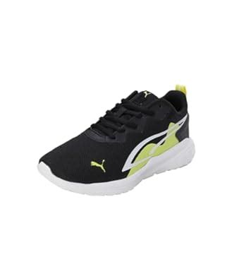 Buy Puma Unisex-Kid All-Day Active Jr Black-White-Yellow Burst Sneaker ...