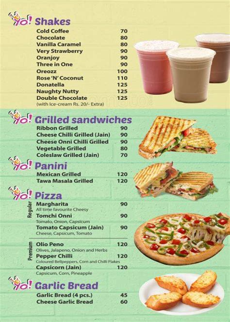 Menu at Yo desserts, Ahmedabad