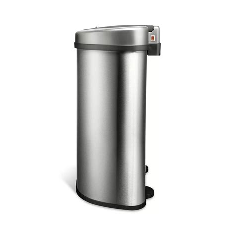 Dual Stainless Steel 18-Gallon Trash Can Recycle Bin with Motion Sensor ...