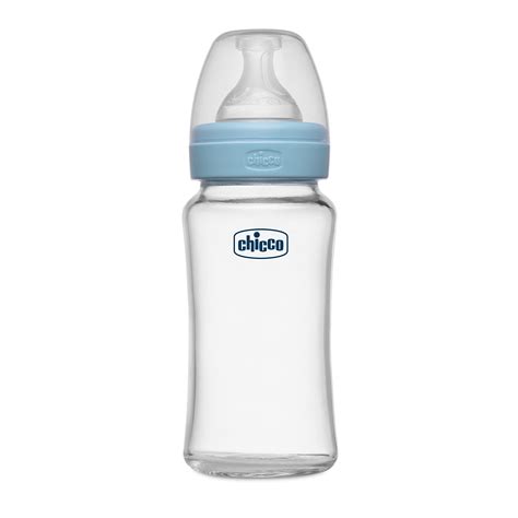 Buy Chicco Well-Being Glass Feeding Bottle for Babies (240ml, Medium ...