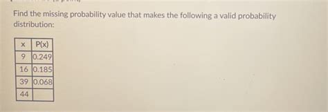 Image result for Finding Probability Missing Number