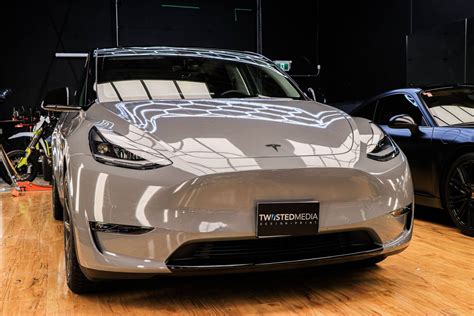 Tesla Model Y Satin Grey - Car Wrap Vancouver | Twiisted Wrap