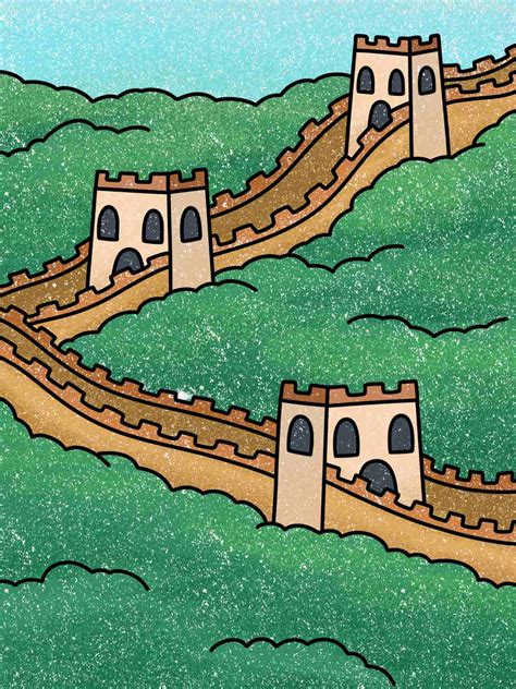 The Great Wall Of China Drawing Steps Perspective Drawing. How To Draw