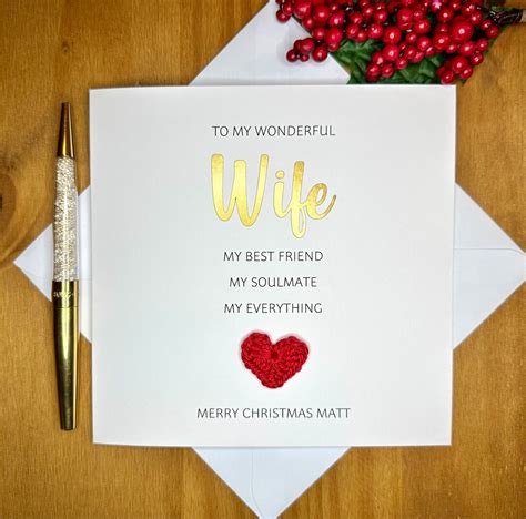 Wife Christmas Card, Personalised Wife Card, Christmas Card for Wife ...