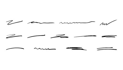 Set of handmade lines brush underlines lines underscores hand drawn ...