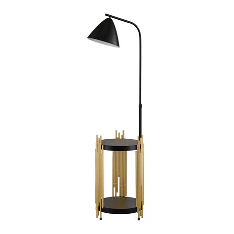 Mercer41 Thomas Luxury Shelves Floor Lamp for Living Room with Metal ...