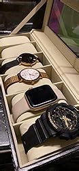 SYGA Wrist Watch Storage Box PU Leather Black Display Case Organizer ...