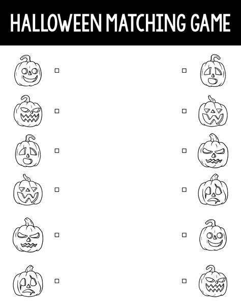 Black And White Halloween Memory Game - 15 Free PDF Printables | Printablee