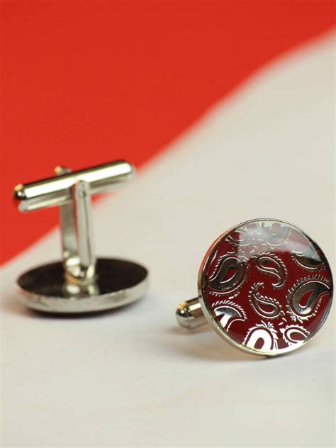 Maroon Paisley Cufflinks