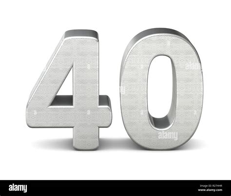 40 number 3d silver structure 3d rendering Stock Photo - Alamy