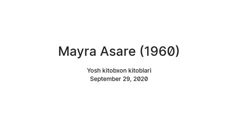 Mayra Asare (1960) — Teletype