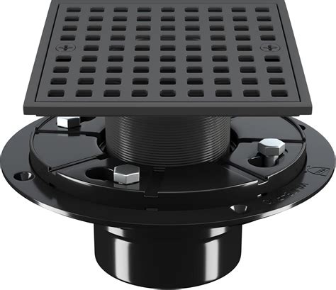 Yaseingoo 4 Inch Shower Floor Drain with Flange - Square Shower Drain ...