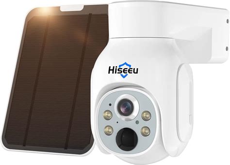 Hiseeu 4MP Solar Security Camera Outdoor Wireless,Solar Battery Powered ...