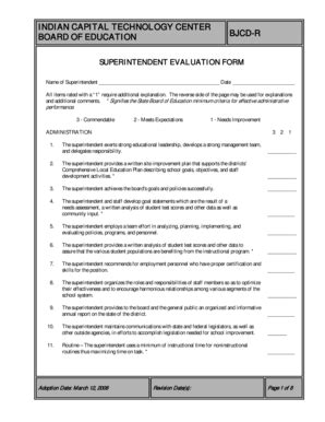 Fillable Online Superintendent evaluation form - Indian Capital ...