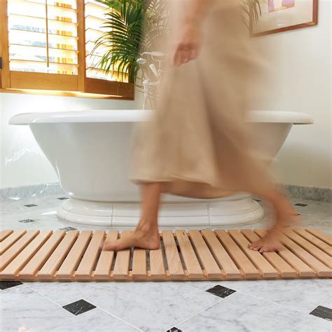 Bathroom Wooden Bath Mat Mush Bamboo Wooden Bath Mat Non Slip Quick