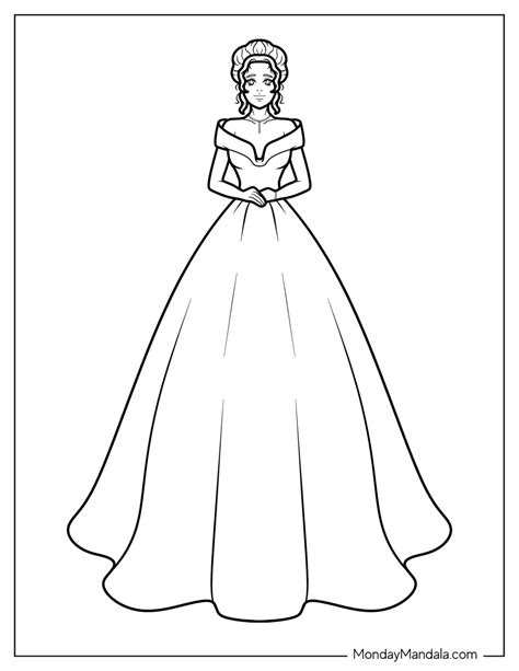 20 Dress Coloring Pages (Free PDF Printables)