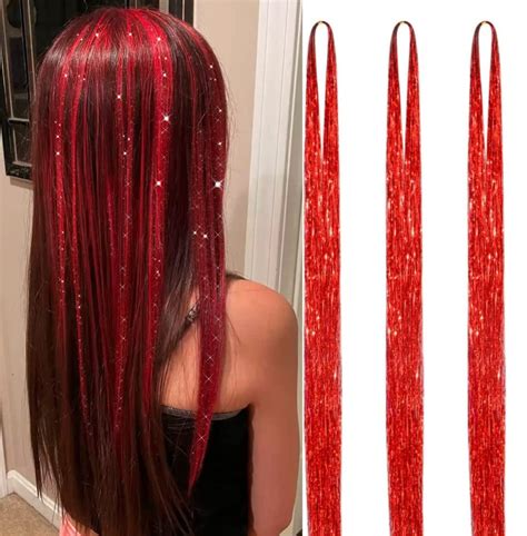 Red Glitter Hair Extensions at Norman Nelson blog