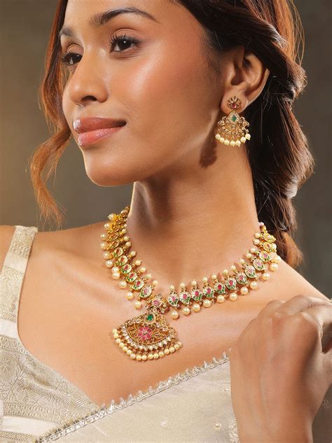 Rubans 24K Gold-Plated Ruby Pink, Emerald Green, White Cubic Zirconia