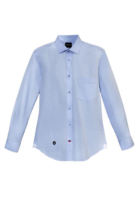 Blue Classic Collar Long Sleeves Shirt – Browneandco.com