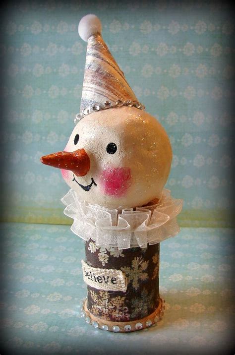 Paper Clay Snowman Tutorial 的图像结果