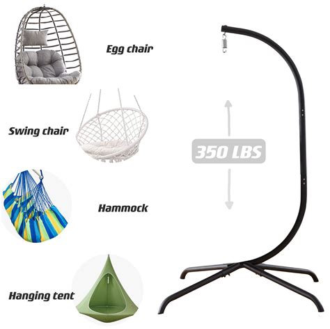 Buy Hanging Egg Chair Indoor Outdoor Stand, Wicker Rattan Hammock Swing ...