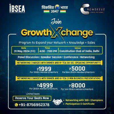 Growth Exchange 2024 Tickets, Constitution Club of India, New Delhi, 31 ...