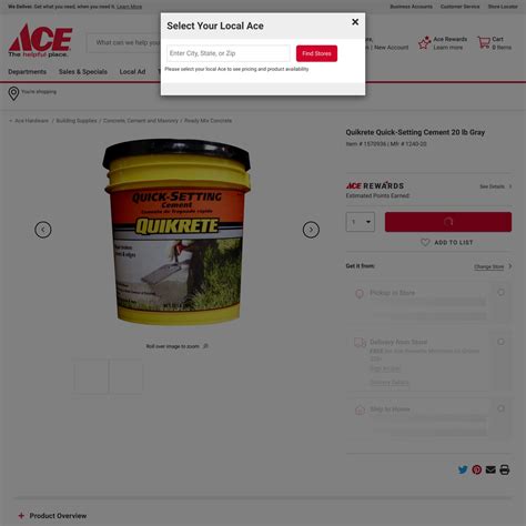 Quikrete Quick-Setting Cement 20 lb Gray - Ace Hardware — Are.na
