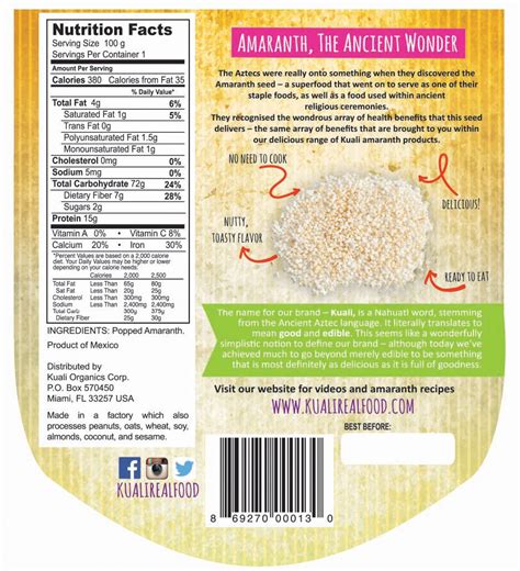 Kuali Popped Amaranth - Puffed Amaranth - All Natural - Amaranto ...