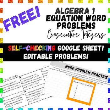 Image result for Consecutive Integer Problems PDF