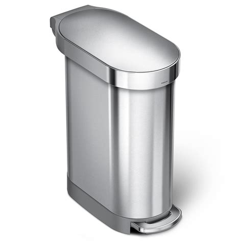 simplehuman 45 Liter / 12 Gallon Slim Hands-Free Kitchen Step Trash Can ...