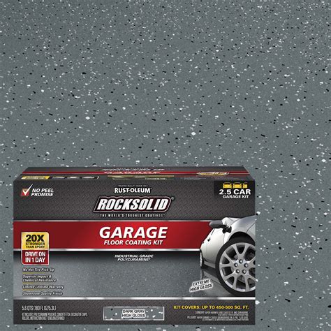 Rust-Oleum RockSolid Dark Gray High Gloss Garage Floor Coating Kit, 2.5 ...