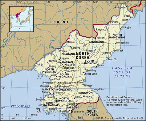 Map of North Korea and geographical facts, Where North Korea is on the ...