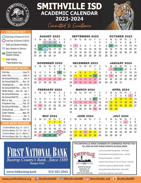 SISD Academic Calendar | Smithville ISD