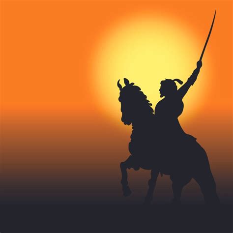 Chhatrapati Shivaji Maharaj Riding Horse and Holding Sword Silhouette ...