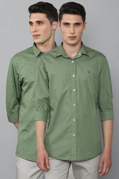 Buy Men Green Slim Fit Printed Full Sleeves Casual Shirt Online ...