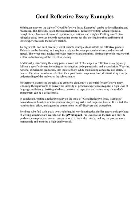 Image result for Reflective Essay Sample