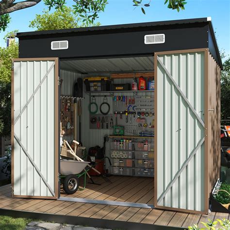 Aoxun 7.5x6 FT Outdoor Shed Metal Storage Shed with India | Ubuy