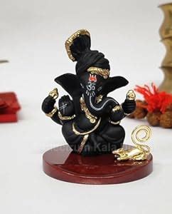 Buy Electrum Kala udyam Pagadi Ganesh Black Terracotta Ganesha Idol ...
